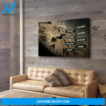Time Spent With Family - Personalized Custom Name Canvas