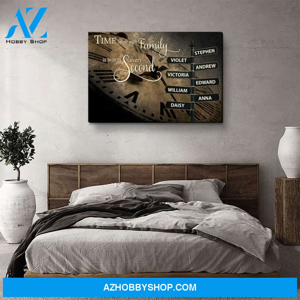 Time Spent With Family - Personalized Custom Name Canvas