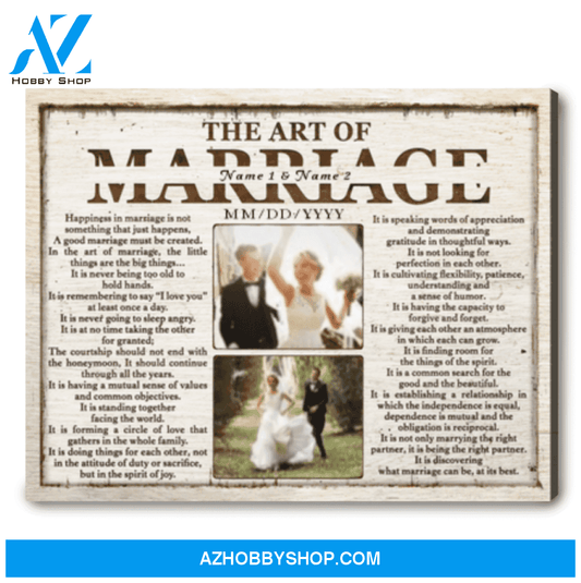 Timeless Wedding Gift For Husband The Art Of Marriage Poem Personalized Canvas Wall Art