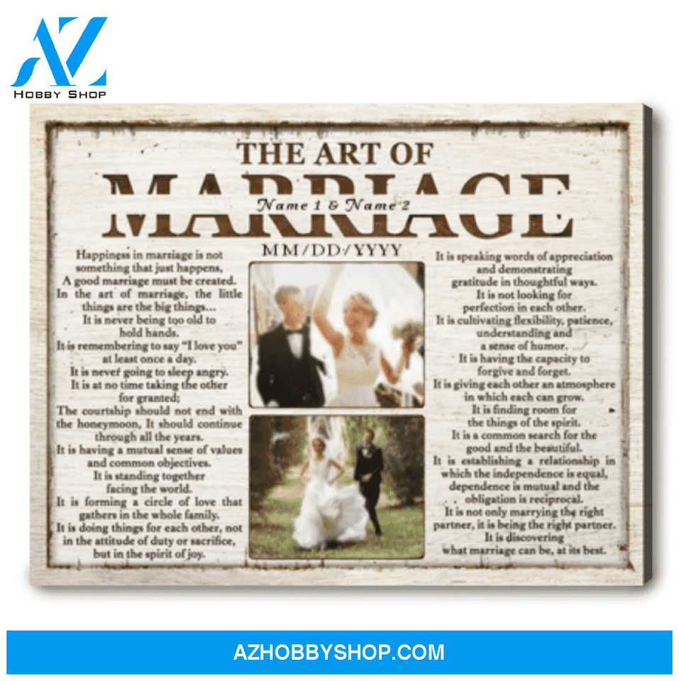 Timeless Wedding Gift For Husband The Art Of Marriage Poem Personalized Canvas Wall Art