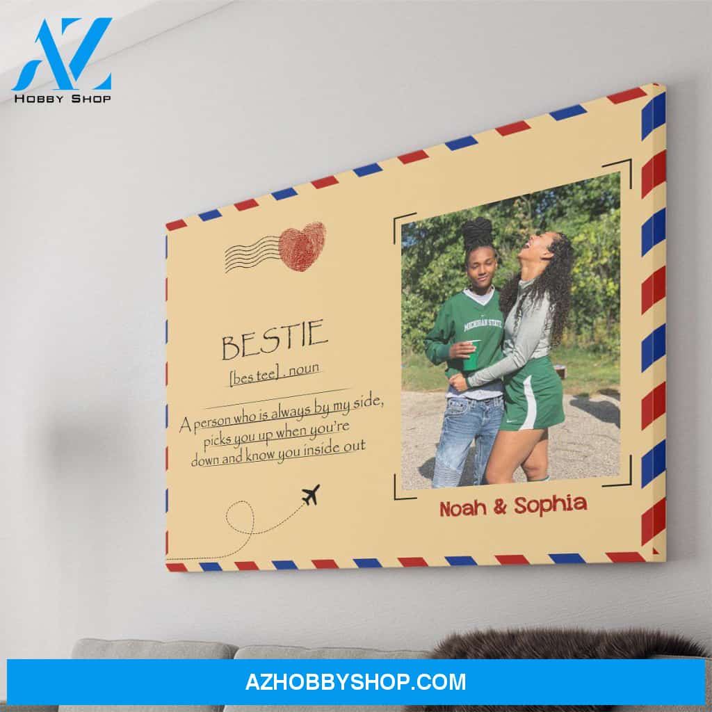 Personalized Canvas, To Bestie A Person By My Side Canvas Wall Art, Gift For Best Friends, Best Friend Birthday Gifts