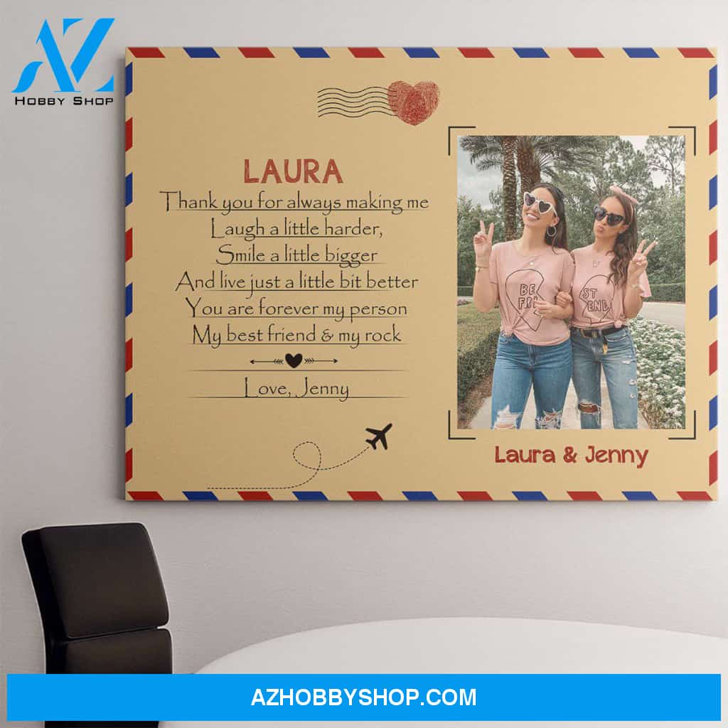 Personalized Canvas, To Bestie Thank You For Always Canvas Wall Art Gift Ideas For Friends