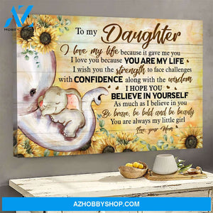 To Daughter - Elephant - I hope you believe in yourself like I do - Family Landscape Canvas Prints, Wall Art