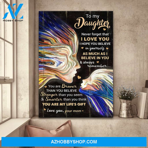To daughter - Mom and daughter love - Family Portrait Canvas Prints - Wall Art