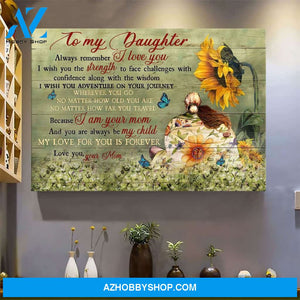 To daughter - Mom and daughter sitting under the sunflower - Family Landscape Canvas Prints - Wall Art