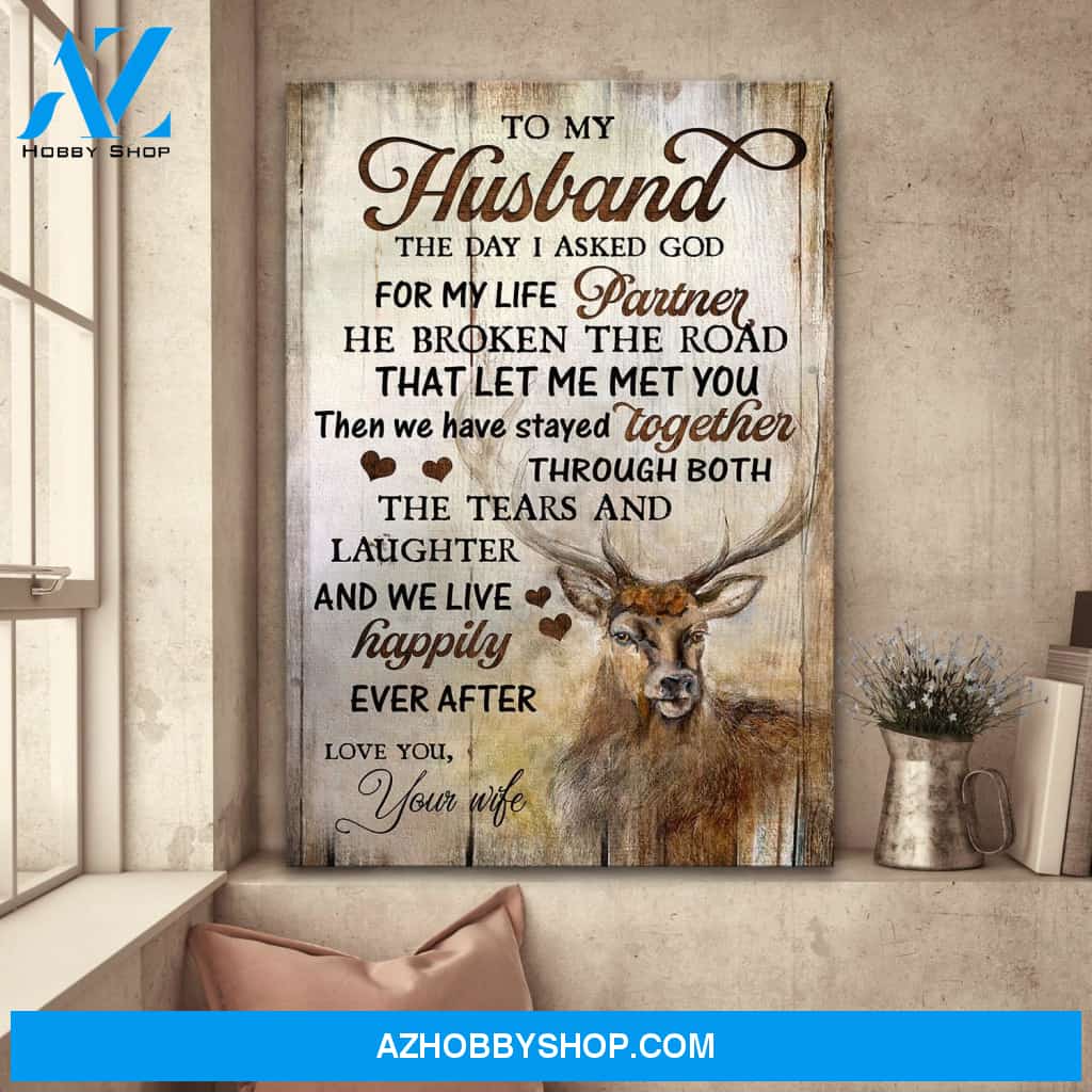 To husband - And we live happily ever after - Couple Portrait Canvas Prints, Wall Art