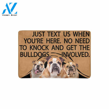 TO KNOCK AND GET THE BULLDOGS INVOLVED Doormat 23.6" x 15.7" | Welcome Mat | House Warming Gift