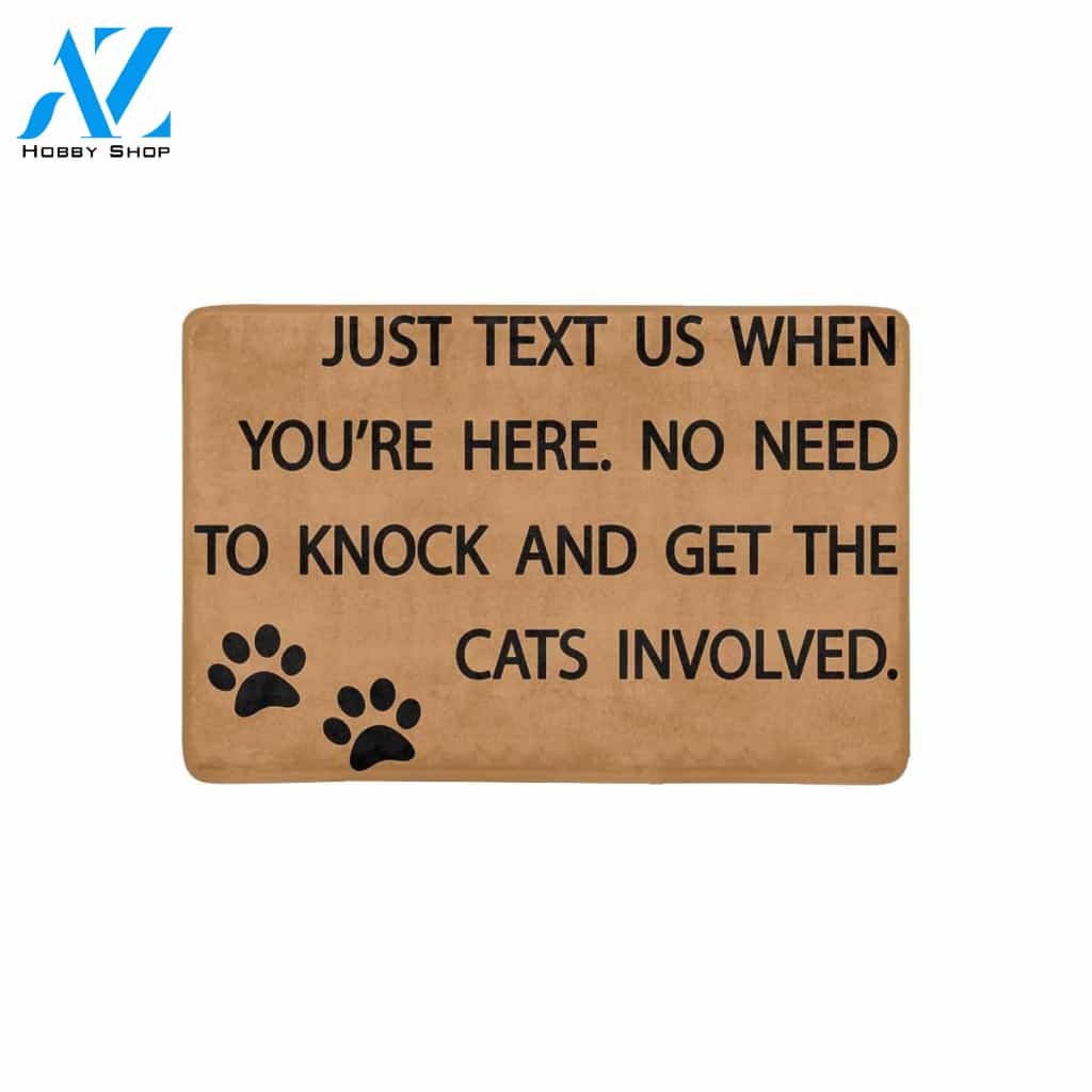 TO KNOCK AND GET THE CATS INVOLVED Doormat 23.6" x 15.7" | Welcome Mat | House Warming Gift
