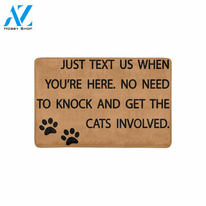 TO KNOCK AND GET THE CATS INVOLVED Doormat 23.6" x 15.7" | Welcome Mat | House Warming Gift