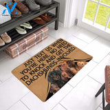 TO KNOCK AND GET THE DACHSHUNDS INVOLVED Doormat 23.6" x 15.7" | Welcome Mat | House Warming Gift