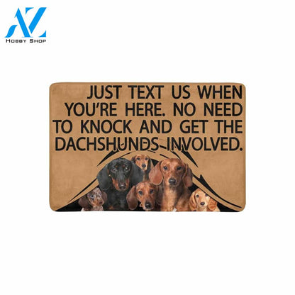 TO KNOCK AND GET THE DACHSHUNDS INVOLVED Doormat 23.6" x 15.7" | Welcome Mat | House Warming Gift