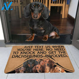 TO KNOCK AND GET THE DACHSHUNDS INVOLVED Doormat 23.6" x 15.7" | Welcome Mat | House Warming Gift