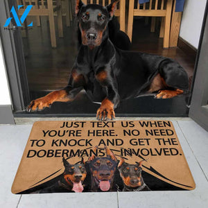 TO KNOCK AND GET THE DOBERMANS INVOLVED Doormat 23.6" x 15.7" | Welcome Mat | House Warming Gift