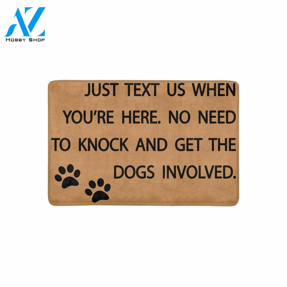 TO KNOCK AND GET THE DOGS INVOLVED Doormat 23.6" x 15.7" | Welcome Mat | House Warming Gift