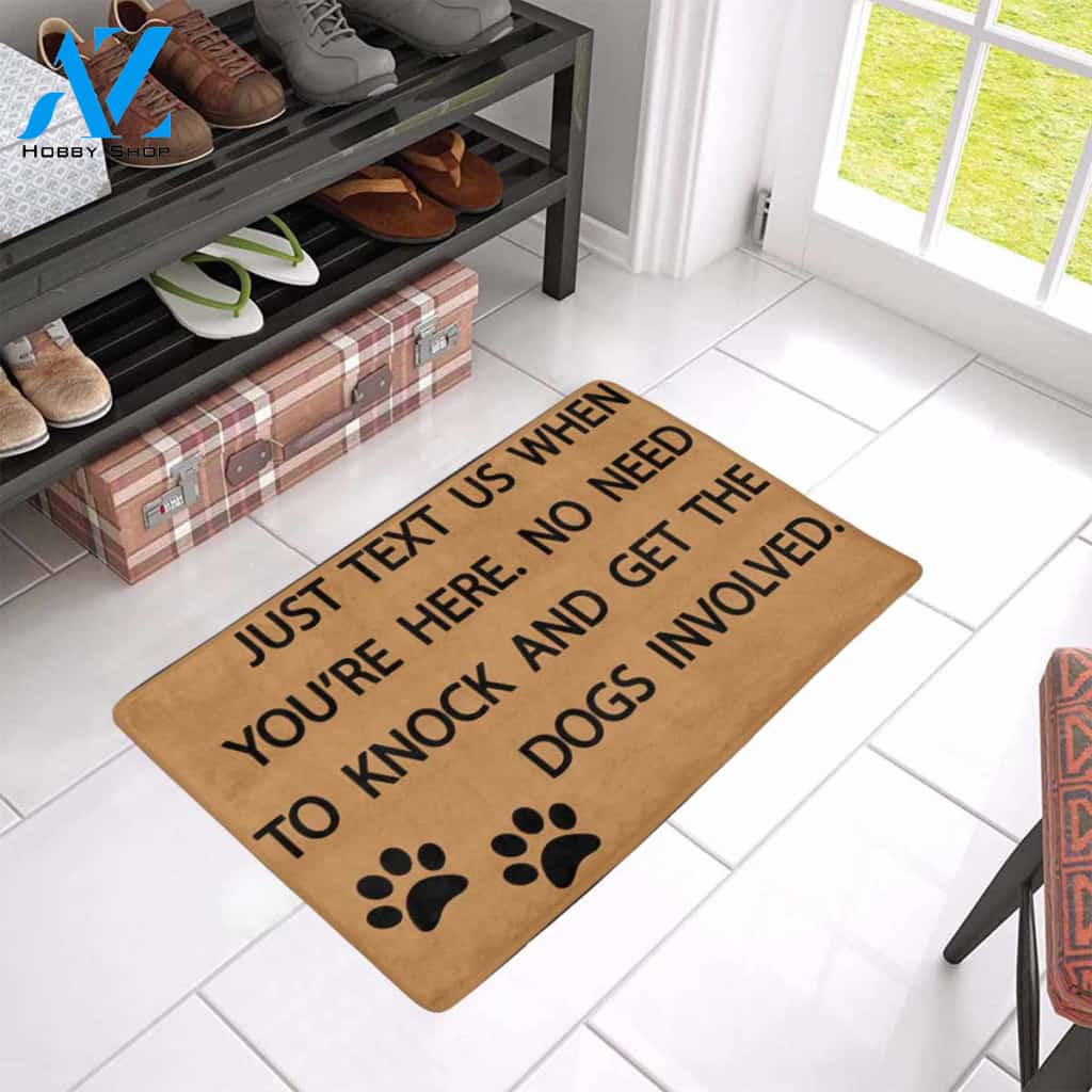 TO KNOCK AND GET THE DOGS INVOLVED Doormat 23.6" x 15.7" | Welcome Mat | House Warming Gift