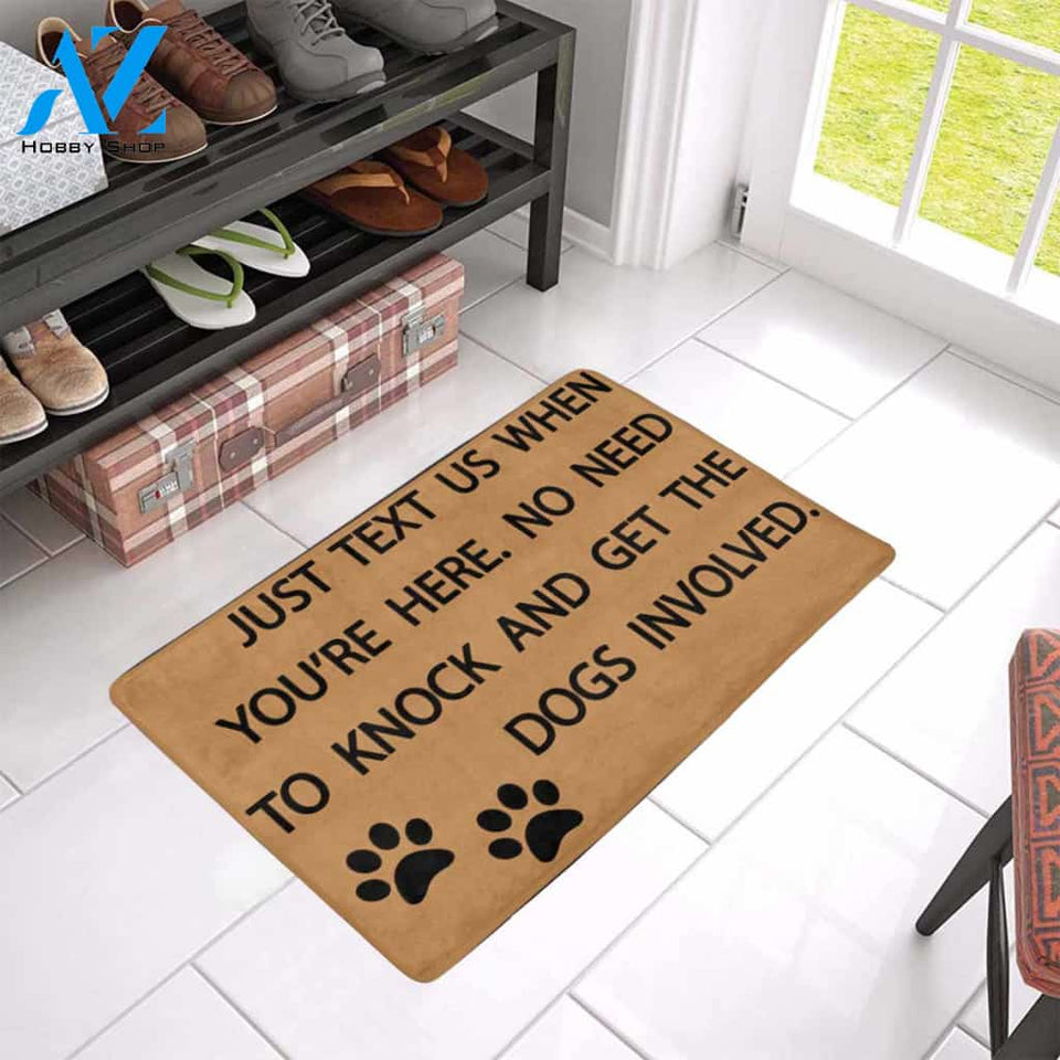 TO KNOCK AND GET THE DOGS INVOLVED Doormat 23.6" x 15.7" | Welcome Mat | House Warming Gift