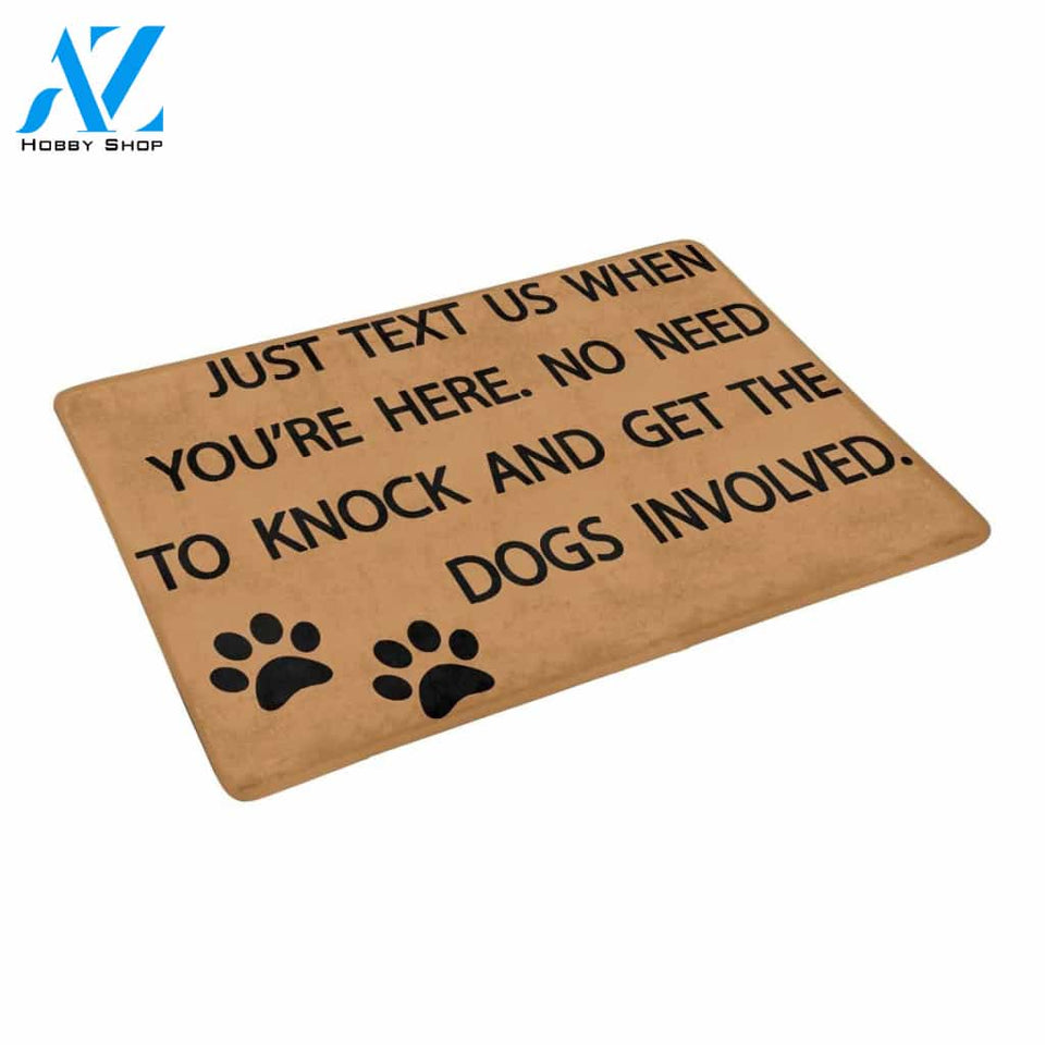 TO KNOCK AND GET THE DOGS INVOLVED Doormat 23.6" x 15.7" | Welcome Mat | House Warming Gift