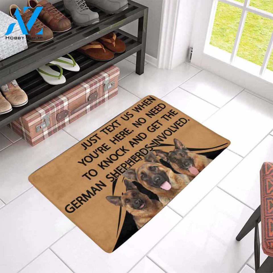 TO KNOCK AND GET THE GERMAN SHEPHERDS INVOLVED Doormat 23.6" x 15.7" | Welcome Mat | House Warming Gift