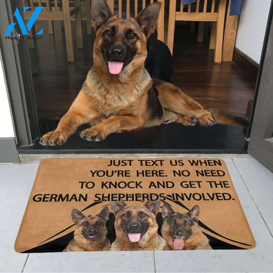 TO KNOCK AND GET THE GERMAN SHEPHERDS INVOLVED Doormat 23.6" x 15.7" | Welcome Mat | House Warming Gift
