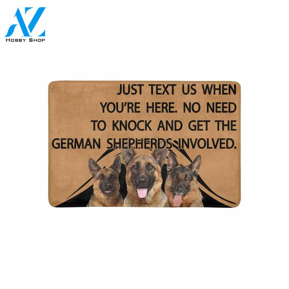 TO KNOCK AND GET THE GERMAN SHEPHERDS INVOLVED Doormat 23.6" x 15.7" | Welcome Mat | House Warming Gift