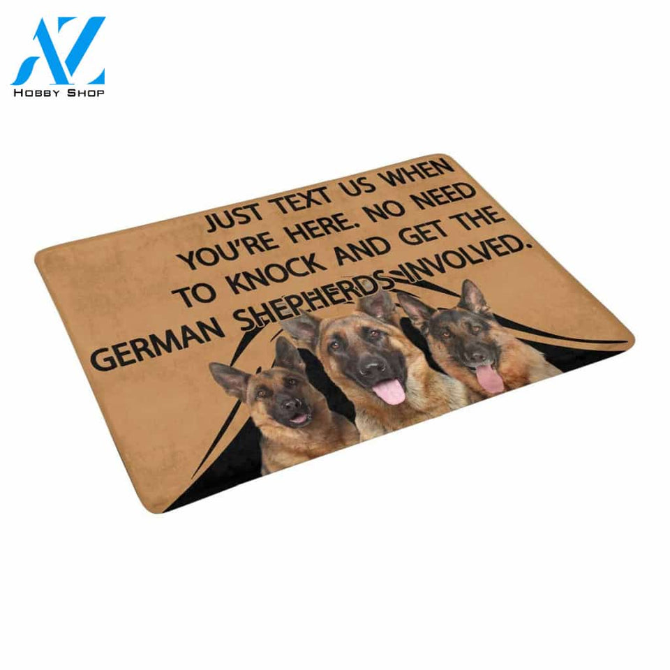 TO KNOCK AND GET THE GERMAN SHEPHERDS INVOLVED Doormat 23.6" x 15.7" | Welcome Mat | House Warming Gift