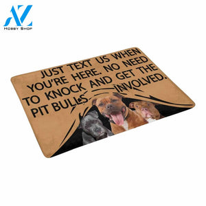 TO KNOCK AND GET THE PIT BULLS INVOLVED Doormat 23.6" x 15.7" | Welcome Mat | House Warming Gift