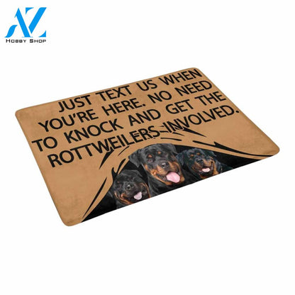 TO KNOCK AND GET THE ROTTWEILERS INVOLVED Doormat 23.6" x 15.7" | Welcome Mat | House Warming Gift