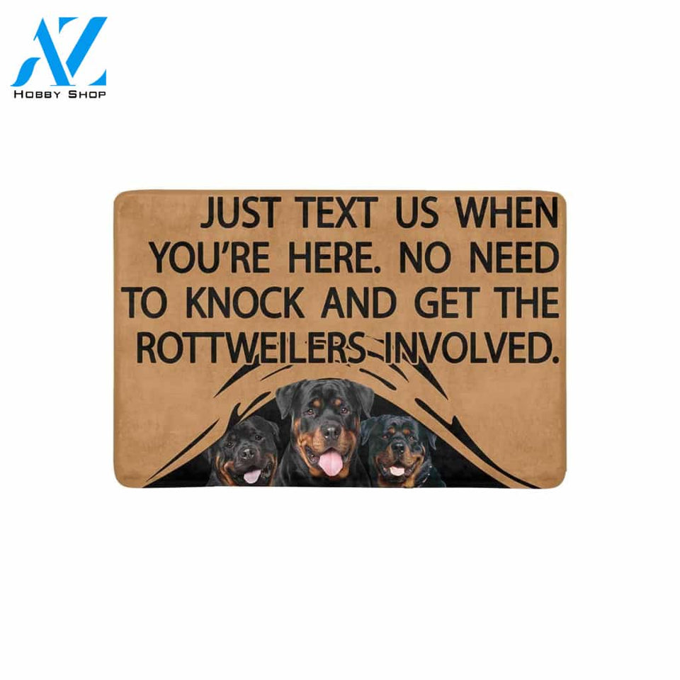 TO KNOCK AND GET THE ROTTWEILERS INVOLVED Doormat 23.6" x 15.7" | Welcome Mat | House Warming Gift