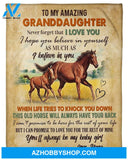 Personalized To My Amazing Granddaughter Horse Fleece Blanket From Nana Never Forget That I Love You Great Customized Blanket For Birthday Christmas Thanksgiving