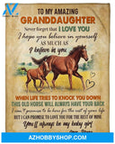 Personalized To My Amazing Granddaughter Horse Fleece Blanket From Nana Never Forget That I Love You Great Customized Blanket For Birthday Christmas Thanksgiving