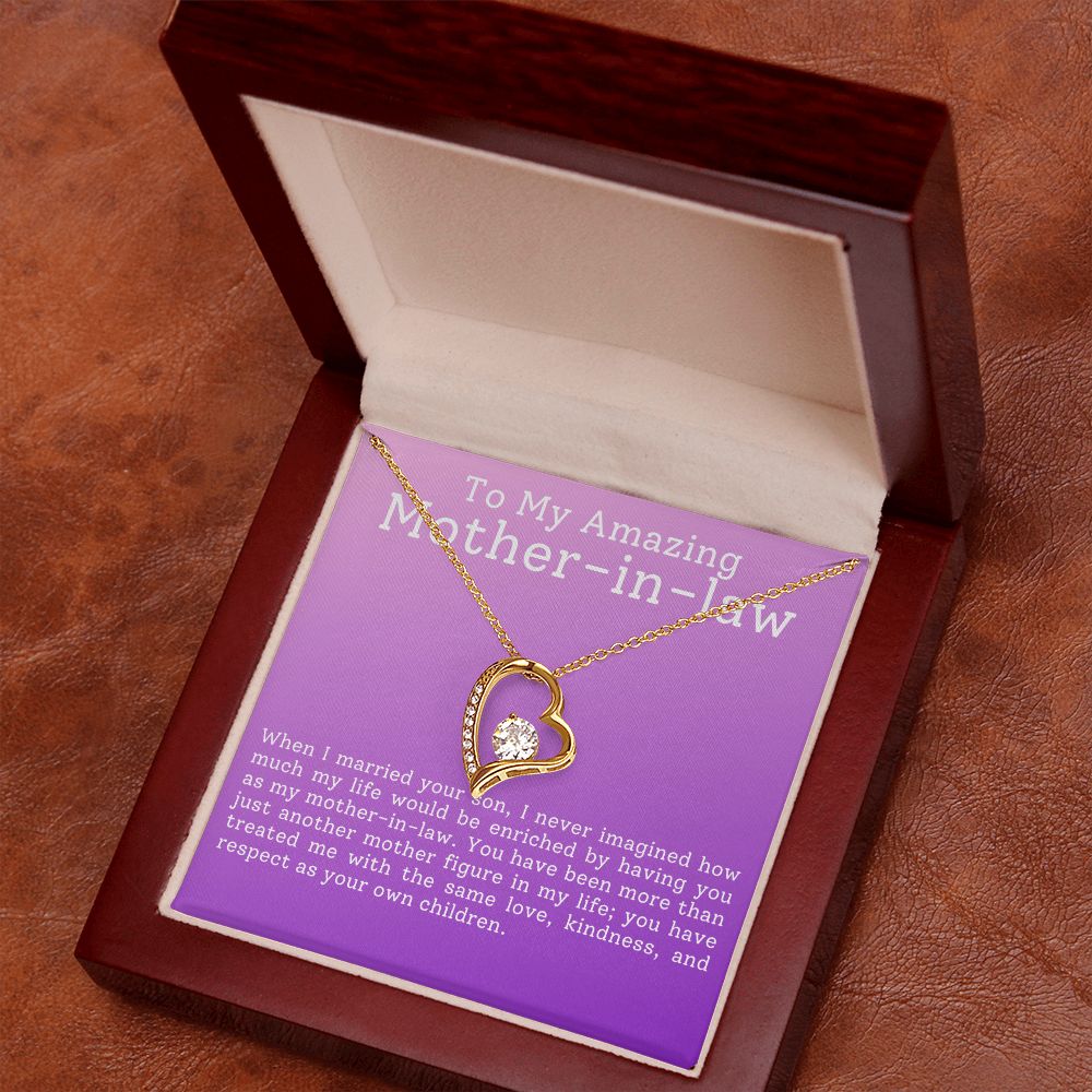 To My Amazing Mother In Law Forever Love Heart Necklace