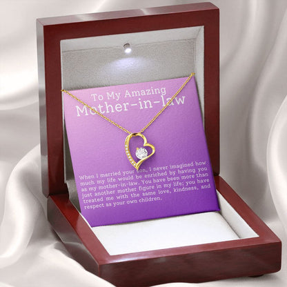 To My Amazing Mother In Law Forever Love Heart Necklace