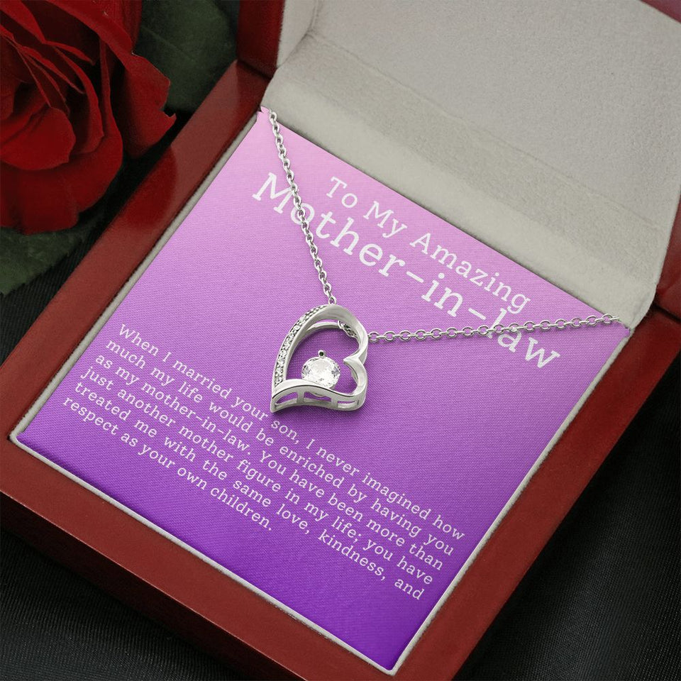 To My Amazing Mother In Law Forever Love Heart Necklace