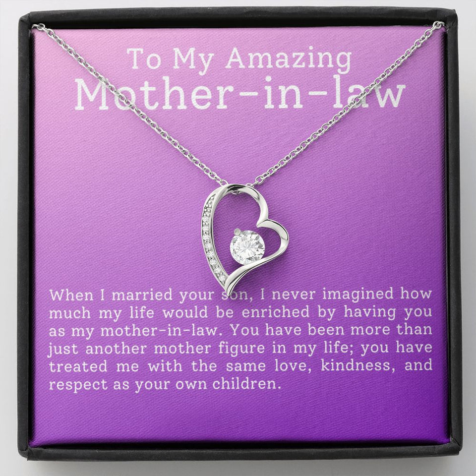 To My Amazing Mother In Law Forever Love Heart Necklace