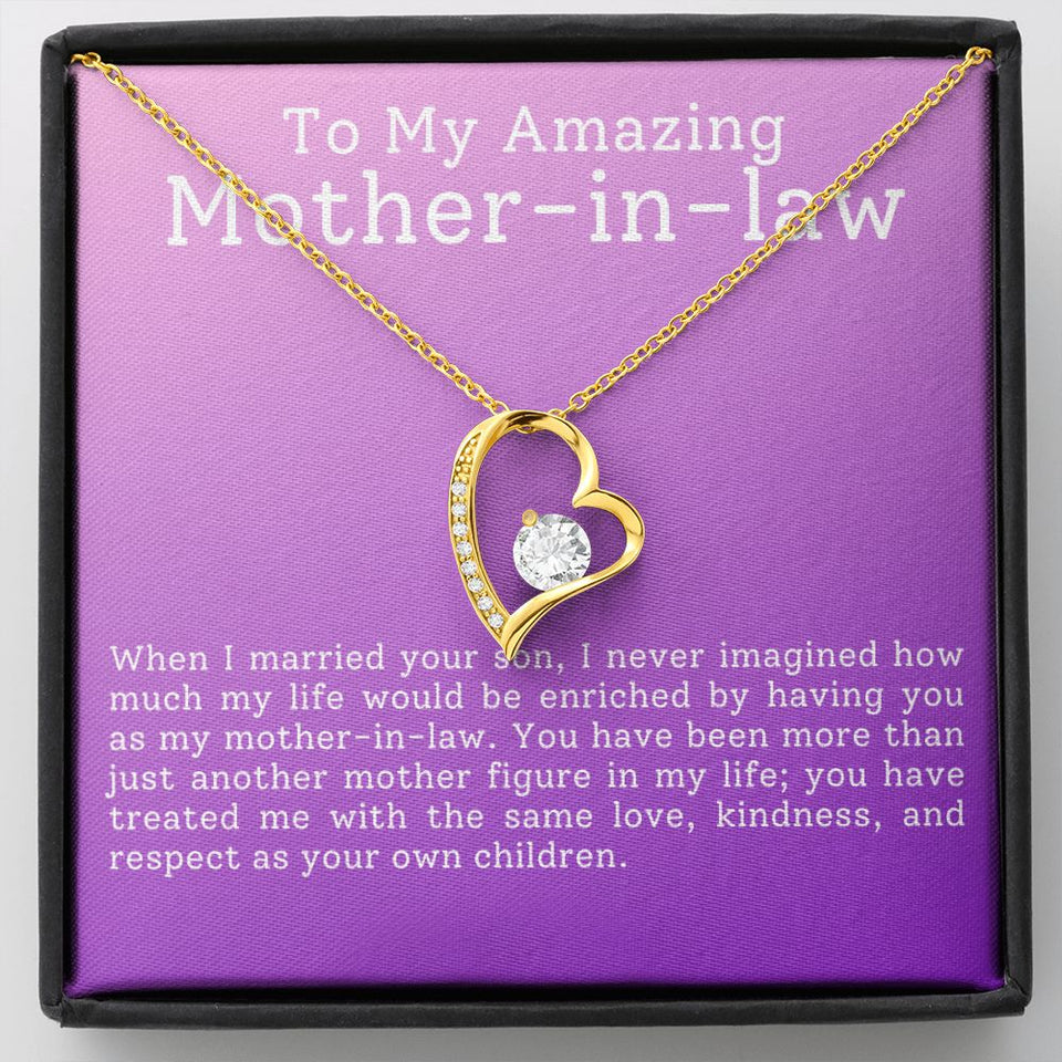 To My Amazing Mother In Law Forever Love Heart Necklace