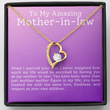 To My Amazing Mother In Law Forever Love Heart Necklace