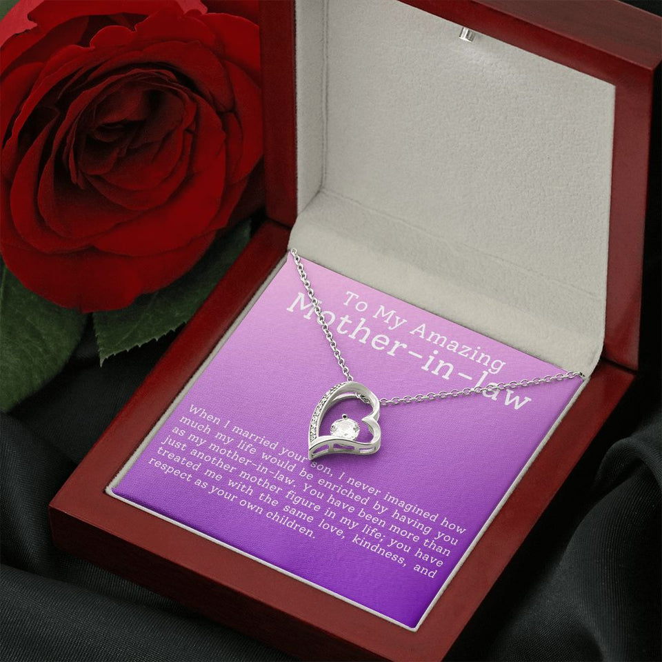 To My Amazing Mother In Law Forever Love Heart Necklace
