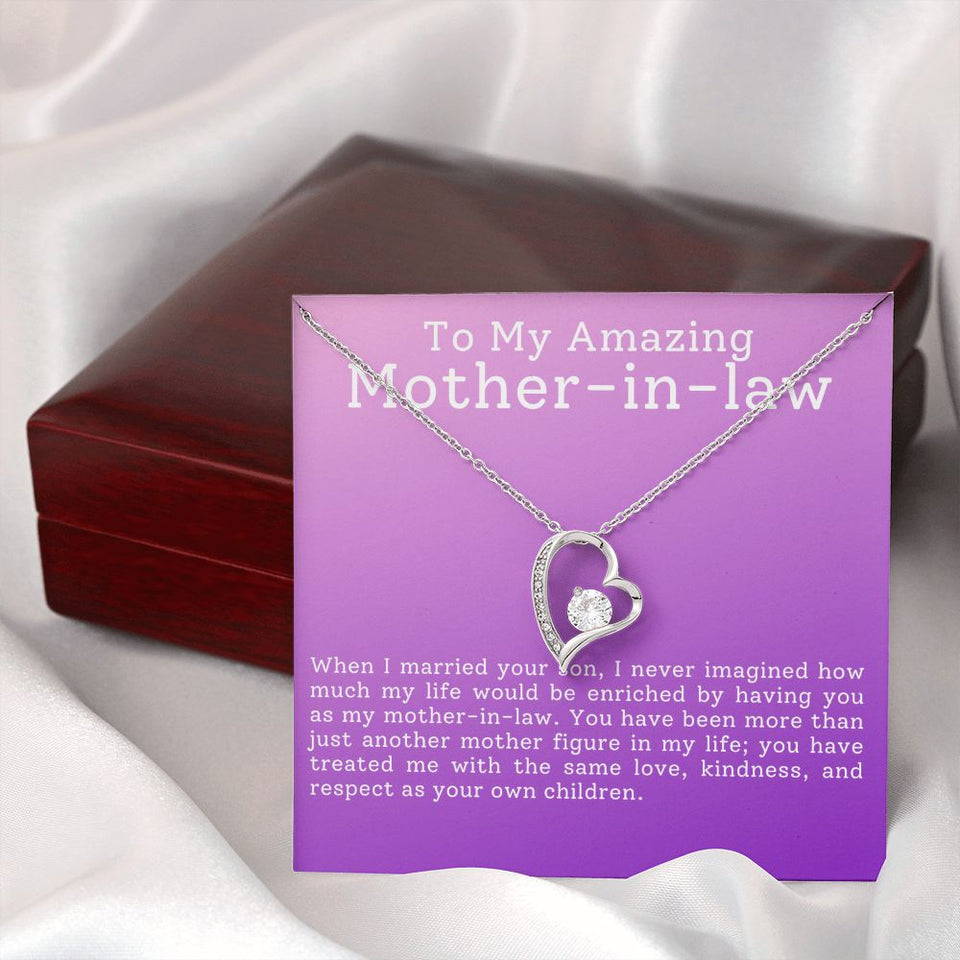 To My Amazing Mother In Law Forever Love Heart Necklace
