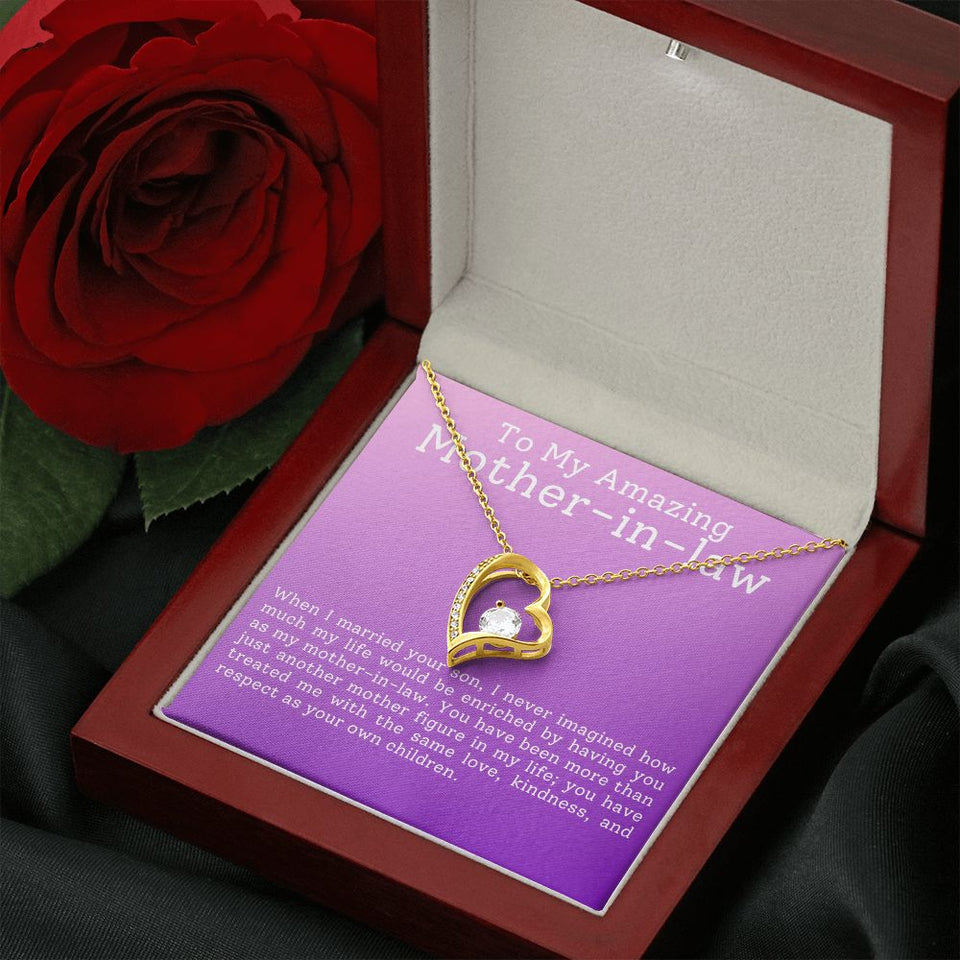 To My Amazing Mother In Law Forever Love Heart Necklace