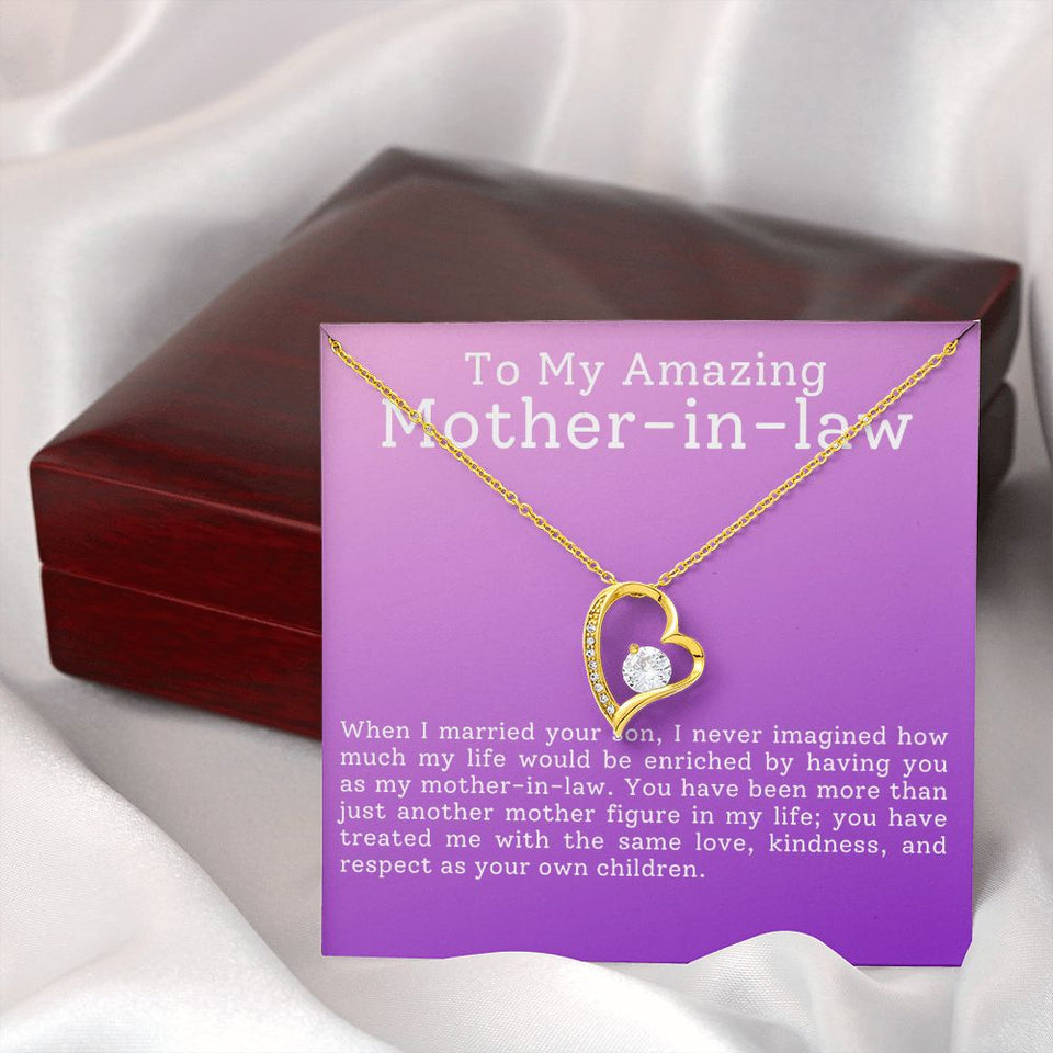 To My Amazing Mother In Law Forever Love Heart Necklace