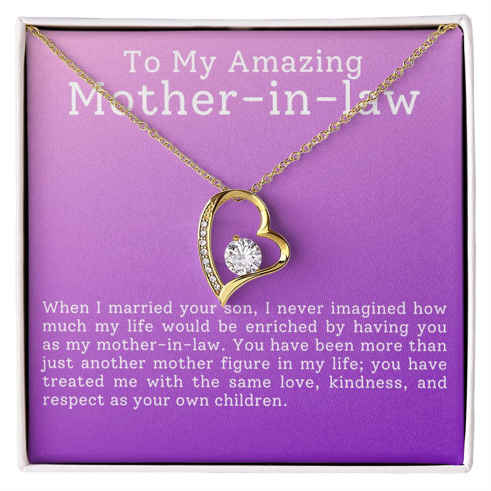 To My Amazing Mother In Law Forever Love Heart Necklace
