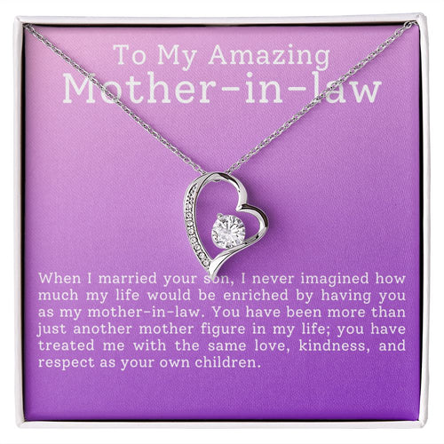 To My Amazing Mother In Law Forever Love Heart Necklace
