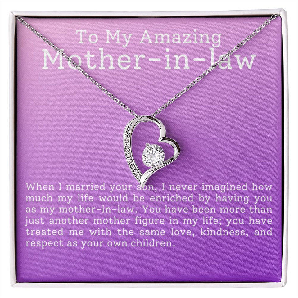 To My Amazing Mother In Law Forever Love Heart Necklace