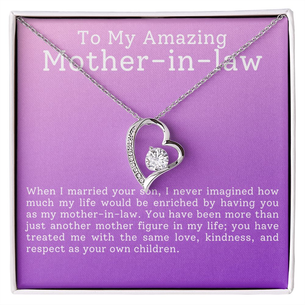 To My Amazing Mother In Law Forever Love Heart Necklace