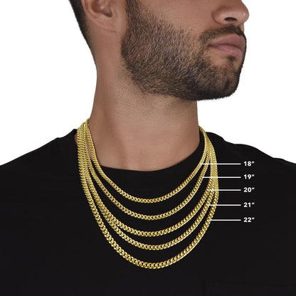 To My Baseball Son - #1 Fan, From Mom, Cuban Link Chain