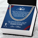 To My Baseball Son - Achieve Anything - Love Mom, Cuban Link Chain