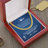 To My Baseball Son - Achieve Anything - Love Mom, Cuban Link Chain