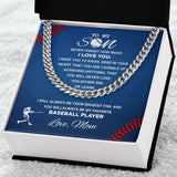 To My Baseball Son, Never Forget - Cuban Link Necklace, Cuban Link Chain