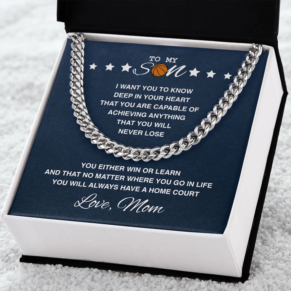 To My Basketball Son - Home Court, Cuban Link Chain