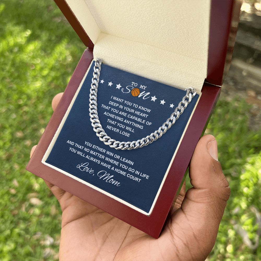 To My Basketball Son - Home Court, Cuban Link Chain